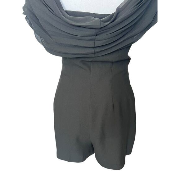 Vintage Emporio Armani Black Romper Play Suit Cowl Neck Draped Mini Size 40 US 8 - Picture 8 of 10
